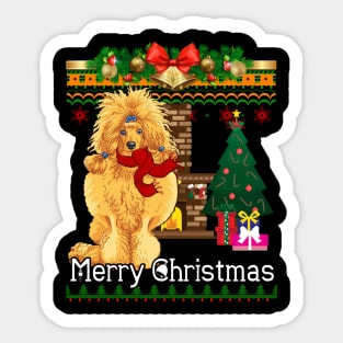 Ugly Christmas Sweater POODLES Sticker